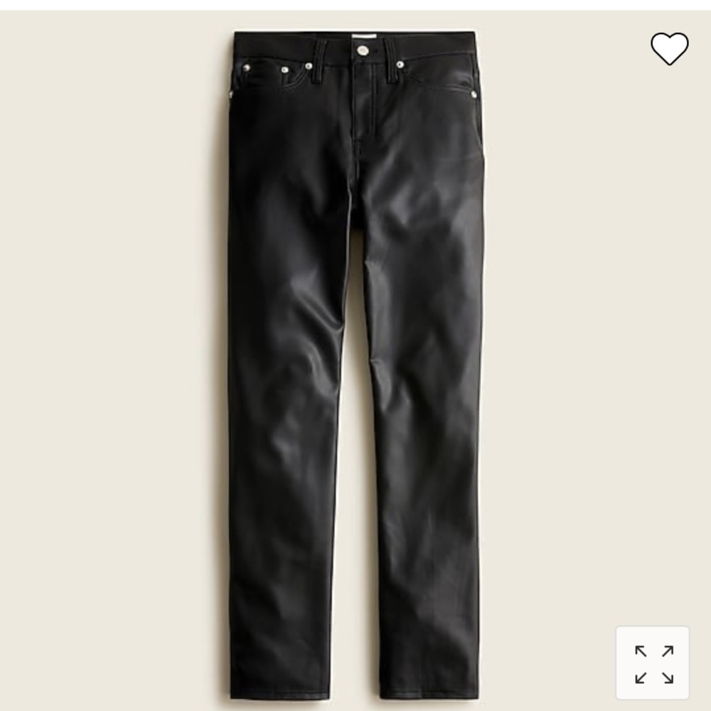 NWT J. Crew High-rise '90s classic straight vegan leather pants NEVER worn